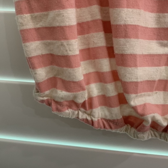 LIVING DOLL Pink Stripe Sleeveless Knit Top With Polka Dot Chiffon Bow Detail! - Picture 4 of 5